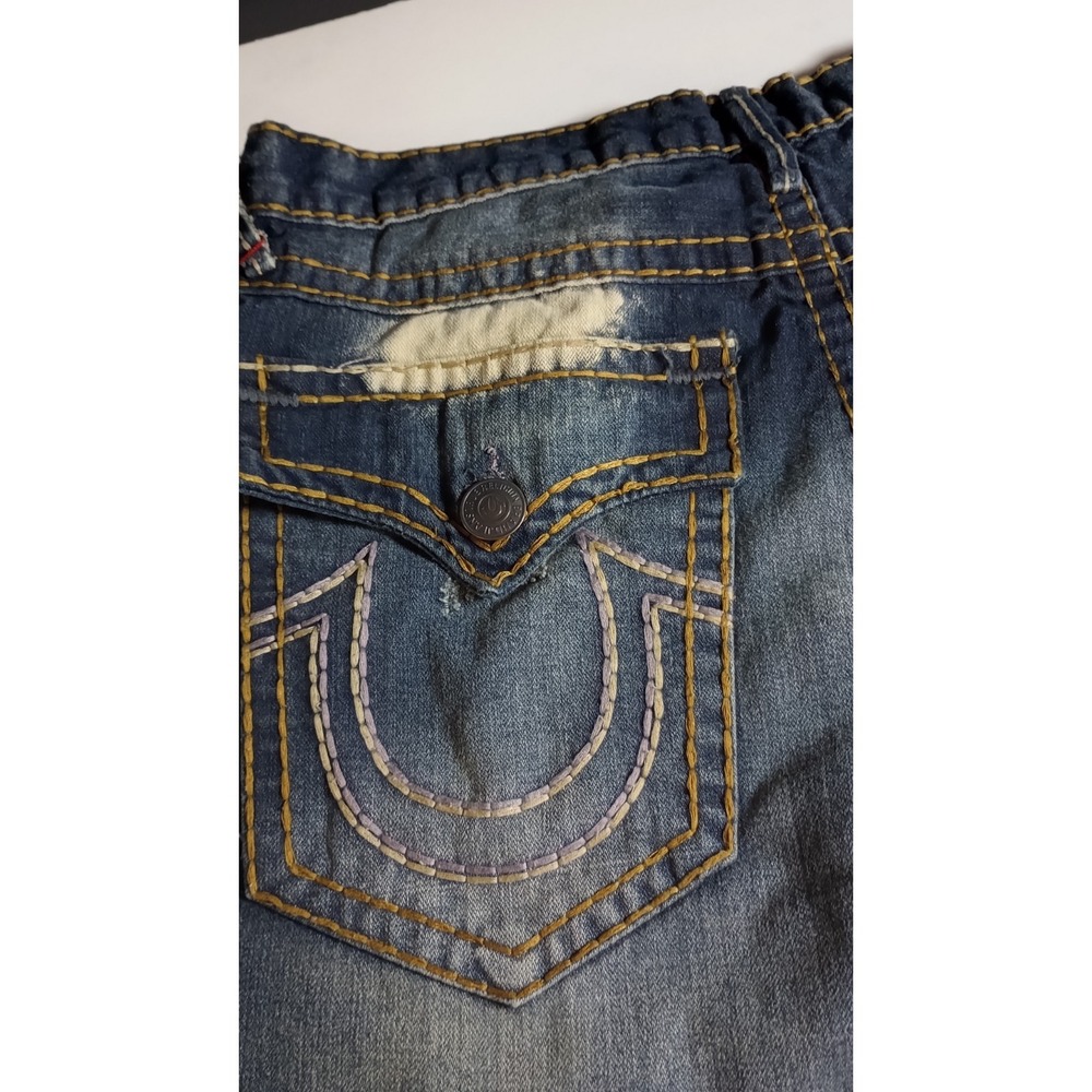 NWT Vintage True Religion World Tour Ricky Strt Leg Brown/Blue Sz 38 Made in USA - Picture 13 of 13
